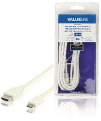 Valueline Nagy Sebességű Hdmi Kábel Ethernettel HDMI Csatlakozó - HDMI Mini Dugasz 2.00 m Fehér (VLMB34500W20)