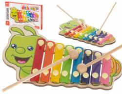 Kik Xilofon de jucărie din lemn colorat - Caterpillar (KX7282_1)