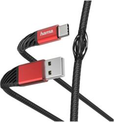 Hama Extreme Adatkábel, USB, USB-A - USB-C, 1.5m, Fekete/Piros (00187218)