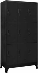 vidaXL fekete acél zárható szekrény 90 x 45 x 180 cm (339806)