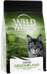 Wild Freedom Wild Freedom 2 + 1 gratis! 3 x 400 g hrană uscată pentru pisici - Adult "Green Lands" Sterilised Miel fără cereale