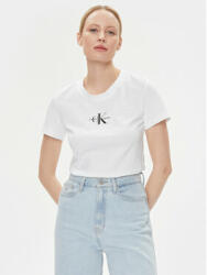 Calvin Klein Jeans Tricou Monologo J20J222564 Alb Slim Fit