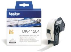 Brother DK-11204 elővágott öntapadós címke 400db/tekercs 17mm x 54mm White DK11204 (DK11204)