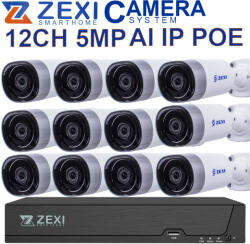  12 CH 5MP IP POE biztonsági kamera szett