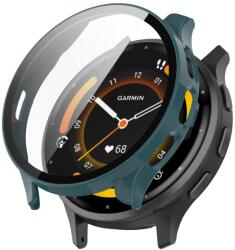 CAPAC COMPLET PC Husa din plastic cu sticla pentru Garmin Venu 3S verde