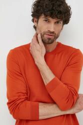 HUGO BOSS gyapjú pulóver könnyű, férfi, narancssárga - narancssárga M