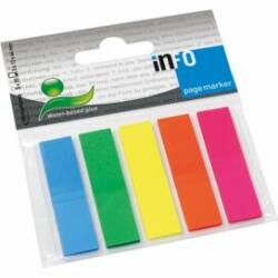 Info Notes Oldaljelölő műanyag Info Notes 12x44 mm 5x25 lapos neon vegyes színek (p1132-0070)