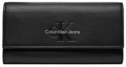 Calvin Klein Jeans Portofel Mare de Damă Calvin Klein Jeans Sculpted Long Fold Mono K60K611484 Black/Metallic Logo 0GL