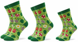Rainbow Socks Set de 3 perechi de șosete medii unisex Rainbow Socks Xmas Balls Verde Bărbați