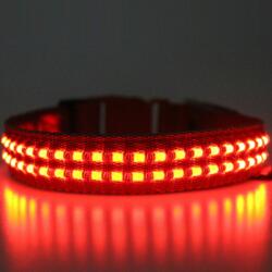 Reedog luminous USB svíticí obojek pro malé, střední a velké psy - piros - S