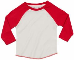 Babybugz Kétszínű hosszú ujjú csecsemő póló - Fehér / piros | 12-18 hónap (BZ43-1000206264)