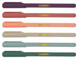 Kores Golyóstoll, 1, 0 mm, kupakos, háromszögletű, KORES "KOR-M Vintage", kék (6 db) (IK37067)