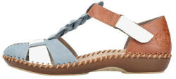 RIEKER Pantofi dama, Rieker, M1665-90-Albastru, casual, piele ecologica, cu talpa joasa, albastru (Marime: 37)