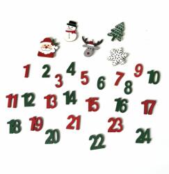  Fa díszek Adventi naptár | 29 db (karácsonyi fa dekorációk)