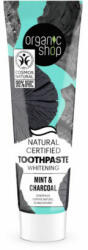 Organic Shop Természetes Fehérítő fogkrém mentával és szénnel 100 g