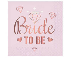 Lánybúcsú Bride To Be Pink szalvéta 20 db-os 33x33 cm (MLG166651)