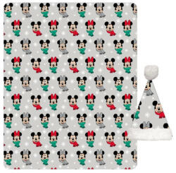 Disney Mickey, Minnie Noel coral fleece takaró és sapka szett (AYM073126) - gyerekagynemu