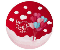 Szerelem Love Is In The Air Red papírtányér 6 db-os 18 cm (MLG165593) - gyerekagynemu