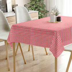 Goldea față de masă 100% bumbac kanafas - carouri mici roșii-albe 120 x 120 cm Fata de masa