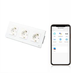 Tosyco Priză schuko WIFI dublă cu ramă din sticlă [CLONE] [CLONE] [CLONE] (TOS-C3SK-ZB-MON-W)
