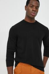 Benetton gyapjú pulóver könnyű, férfi, fekete - fekete XL