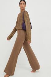 Guess nadrág női, barna, magas derekú széles - barna L - answear - 30 585 Ft
