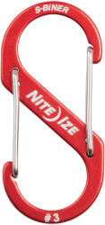 NIteIze SBA3-10-R6 S-Biner® Alumínium S (dupla) Karabiner #3 - Piros (SBA3-10-R6)