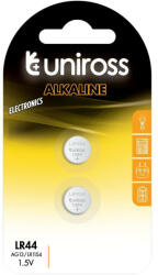 Uniross LR1154, AG13, LR44 1, 5V alkáli gombelem 2db/csomag (U2AG13)