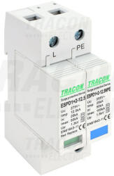 TRACON ESPD1+2-12.5-1+1P ESPD1+2-12.5-1+1P T1+T2 AC típusú túlfeszültség levezető, cserélhető betéttel (ESPD1-2-12_5-1-1P)