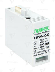 TRACON ESPD2-DC40-600VO T2 DC típusú V túlfeszültség levezető betét 600V (ESPD2-DC40-600VO)