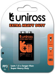 Uniross 6F22/9V szén-cink elem/bliszteres (UED9V1)