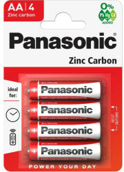 Panasonic R6R-4BP Panasonic RedZinc R6RZ/4BP AA/ceruza cink-mangán tartós elem 4 db/csomag (R6R-4BP)