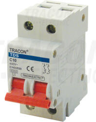TRACON TDS-2B-10 Kismegszakító, színes karral, 2 pólus, B karakterisztika (TDS-2B-10)