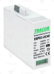 TRACON ESPD2-DC40-1000VGO T2 DC típusú VG túlfeszültséglevezető, betét 1000V (ESPD2-DC40-1000VGO)