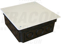 TRACON D150X150 Perforált kötődoboz süllyesztett, négyzetes, fekete (D150X150)