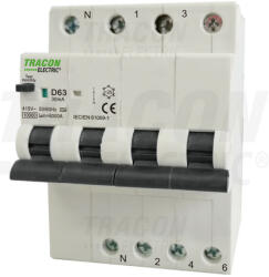 TRACON EVOK4C4003 Kombinált védőkapcsoló, 4P, 4modul, C karakterisztika (EVOK4C4003)