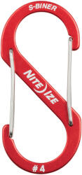 NIteIze SBA4-10-R6 S-Biner® Alumínium S (dupla) Karabiner #4 - Piros (SBA4-10-R6)