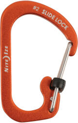 NiteIze CSLA2-19-R6 SlideLock® reteszelhető alumínium karabiner #2 - Narancsszín. Teherbírás: 4, 5 kg (CSLA2-19-R6)
