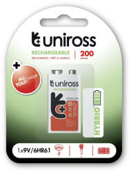 Uniross UH19V200 Uniross 9V 200mAh Ni-MH HYBRIO akkumulátor 1db/bliszter (UH19V200)