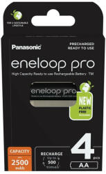 Panasonic BK3HCDE-4BE-N eneloop pro BK-3HCDE/4BE AA/ceruza 2500mAh Ni-MH akkumulátor 4db/csomag (BK3HCDE-4BE-N)