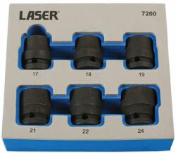 Laser Tools LAS-7200 1/2"-os csavarkiszedő készlet sérült fejű csavarokhoz, 17-24 mm, 6 részes (LAS-7200) - dwdszerszam