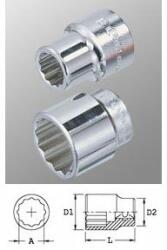 Genius Tools 635240 3/4"-os 12 lapú dugókulcs fej, 40 mm (635240) - dwdszerszam