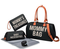 MOMMY BAG - 5 részes pelenkázó kismama táska szett - Fekete