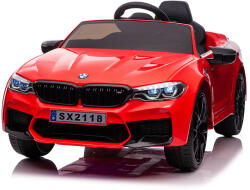  BMW M5 12V, 90W elektromos kisautó - Piros