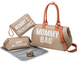  MOMMY BAG - 5 részes pelenkázó kismama táska szett - Barna