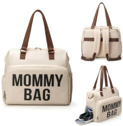  MOMMY BAG óriás pelenkázó kismama táska, hátitáska - fehér