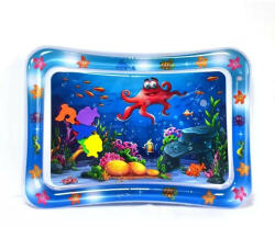  Vízzel tölthető interaktív játszószőnyeg, hasalómatrac babáknak 69*50 cm - kék
