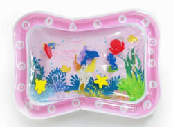  Vízzel tölthető interaktív játszószőnyeg, hasalómatrac babáknak 62*48 cm - rózsaszín