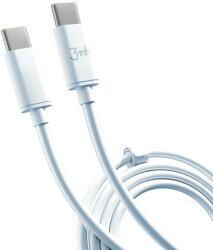 3MK Cablu Date si Incarcare USB-C - USB-C 3MK Hyper, 100W, 2m, Alb