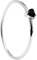 PDPAOLA Minimalistic inel din argint cu inimioară Black Heart Silver AN02-224 50 mm